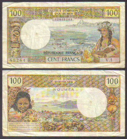 1973 New Caledonia 100 Francs L000228